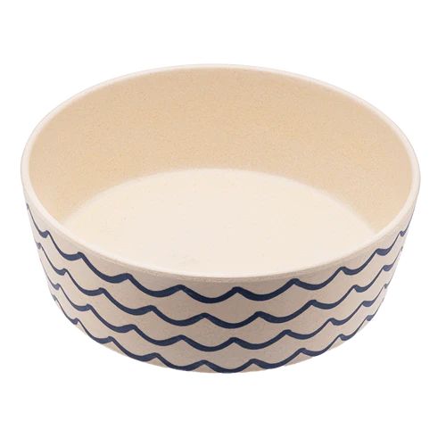 Beco Bamboo Printed Food & Water Bowl Waves Motive