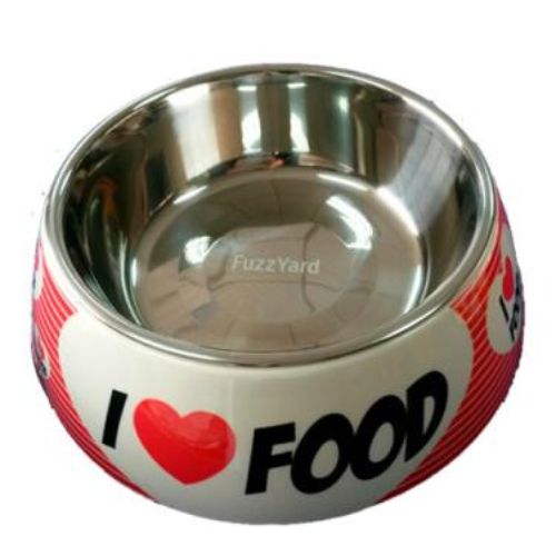 FuzzYard Pet Bowl I LOVE FOOD Melamine  190 ml