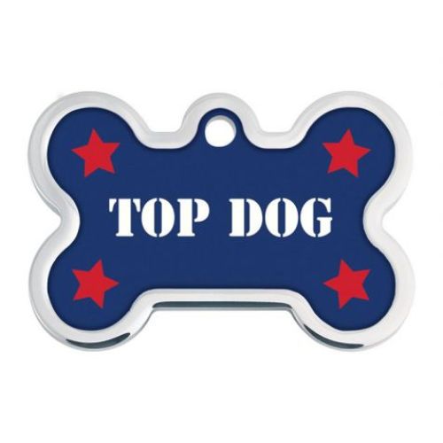 Dog ID Tag - Top Dog Raised Edge Bone