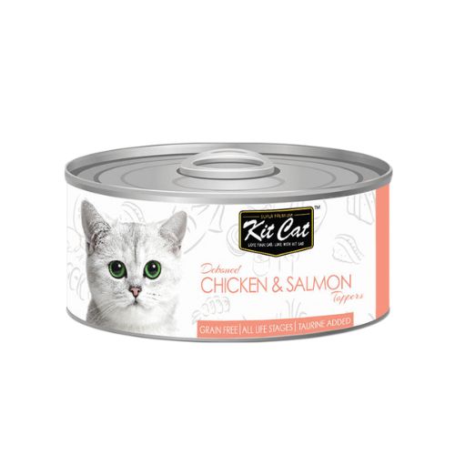 Kit Cat Deboned Chicken & Salmon Toppers Wet Food 80g can