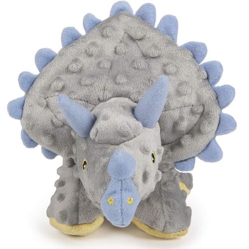 GoDog Dinos Frills With Chew Guard Technology Durable Plush Squeaker Dog Toy, Teal