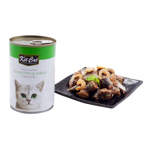 Kit Cat Wild Caught Double Fish & Shrimp Wet Food 400g can