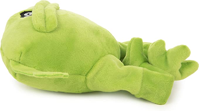 GoDog Action Plush Frog With Chew Guard Technology Animated Squeaker Dog Toy