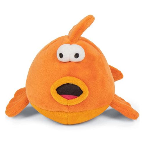 GoDog Action Plush Gold Fish With Chew Guard Technology Animated Squeaker Dog Toy