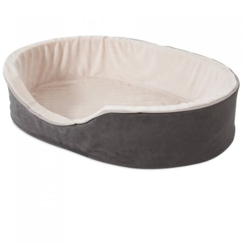 Petmate Aspen Pet Plush/Suede Oval Foam Dog Lounger Bed