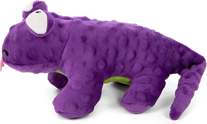 GoDog Action Plush Lizard With Chew Guard Technology Animated Squeaker Dog Toy