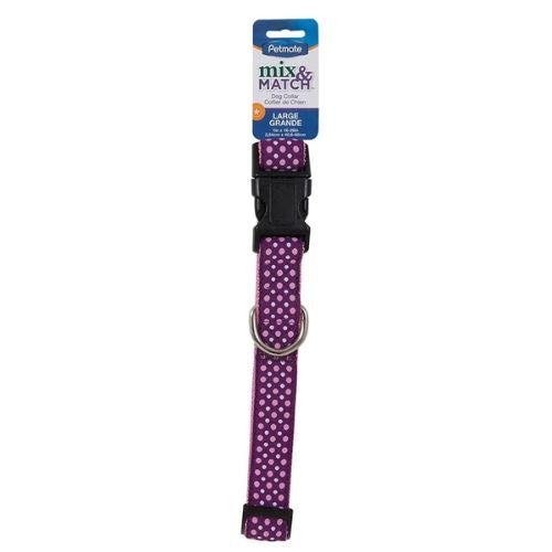 Petmate Aspen Ribbon Overlay Dog Collar - Pink Dots 