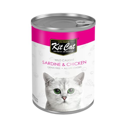 Kit Cat Wild Caught Sardine & Chicken Wet Food 400g can