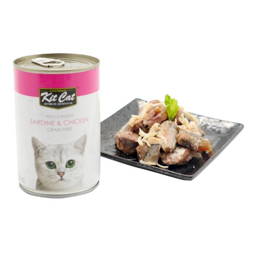 Kit Cat Wild Caught Sardine & Chicken Wet Food 400g can