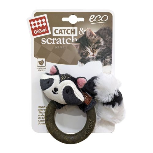 GiGwi Raccoon Catch & Scratch Eco line with Slivervine Ring