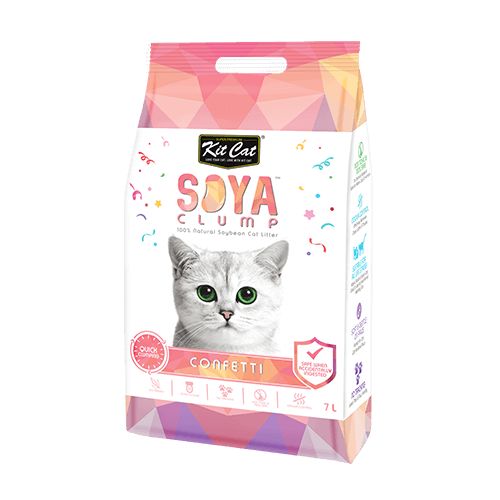 Kit Cat Soya Clump Soybean Litter – Confetti 7L