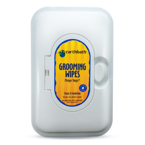 earthbath® Grooming Wipes, Mango Tango®, Cleans & Conditions, 100 pcs re-sealable container