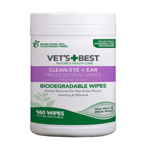 Vet’s Best Ear & Eye Wipes for Cats – 160 Pack