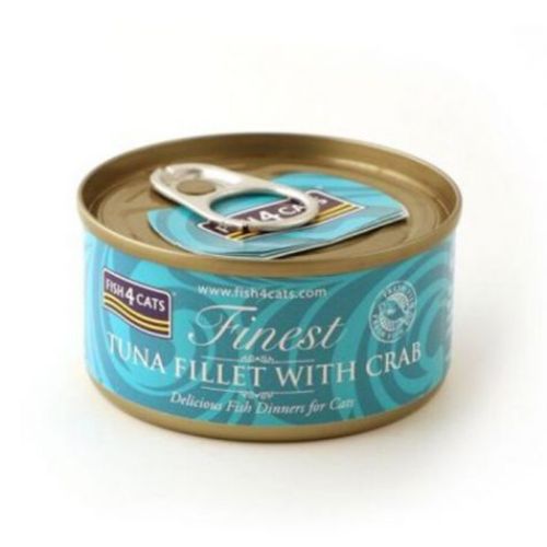 Fish4Cats Finest Tuna Fillet With Crab Wet Food 70g can