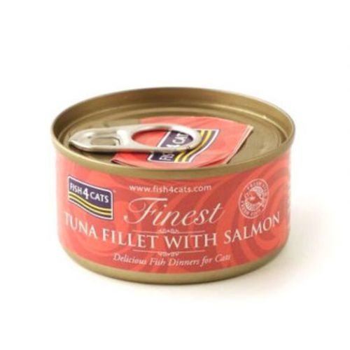 Fish4Cats Finest Tuna Fillet With Salmon Wet Food 70g can