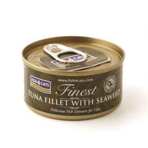 Fish4Cats Finest Tuna Fillet With Seaweed Wet Food 70g can