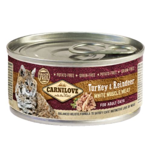 Carnilove Turkey & Reindeer for Adult Cats Wet Food 100g can